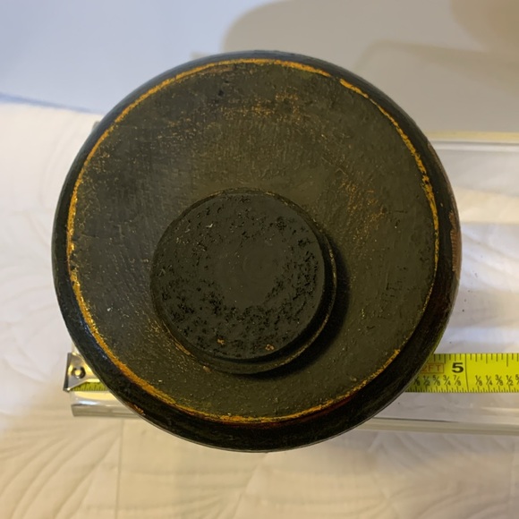 Hand painted trinket container wood vintage - Picture 13 of 17